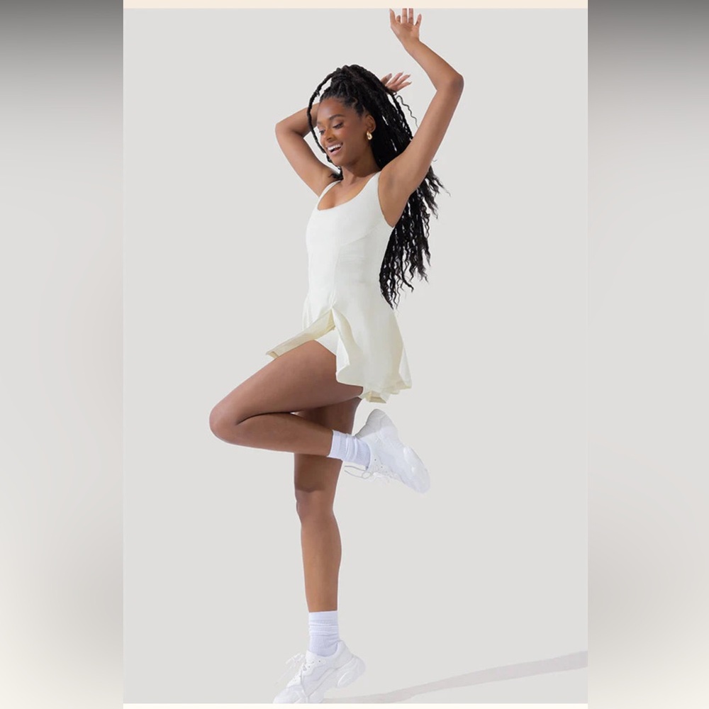 White Scoop Neck Skater Dress - Women